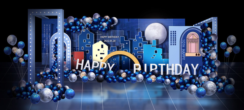 藍色生日宴效果圖