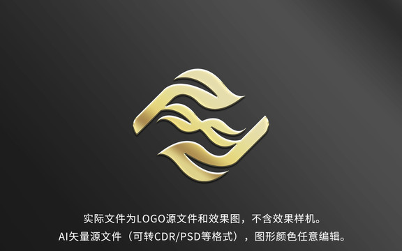 绿叶F字母LOGO标志设计