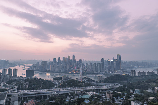 渝中半岛晚霞