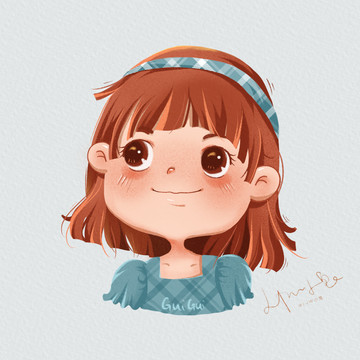 手繪卡通小女孩