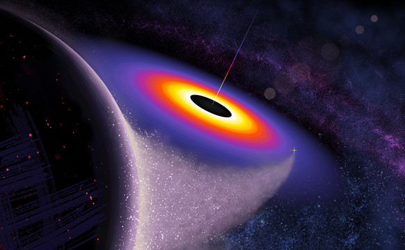 宇宙学黑洞科幻手绘图片