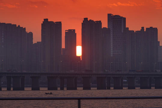 厦门海上日落