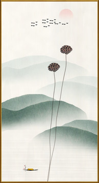中式簡約山水畫