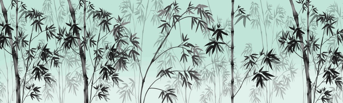 水墨竹子背景墻