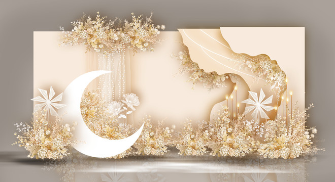 香檳婚禮合影區(qū)效果圖