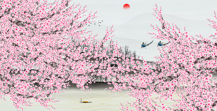 原創梅花背景墻