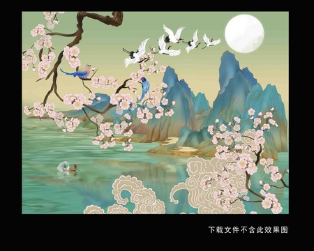 國(guó)潮水墨山水花鳥