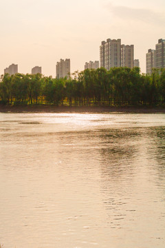 水流小河流水湖面建筑