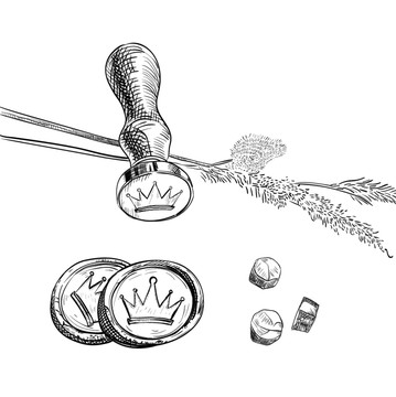 火漆矢量插畫