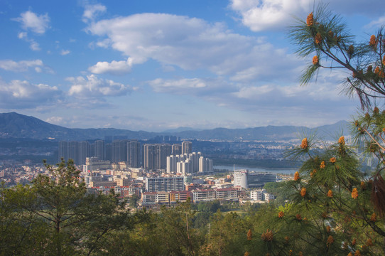 南安城市风光航拍大场景