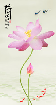 荷花九魚圖