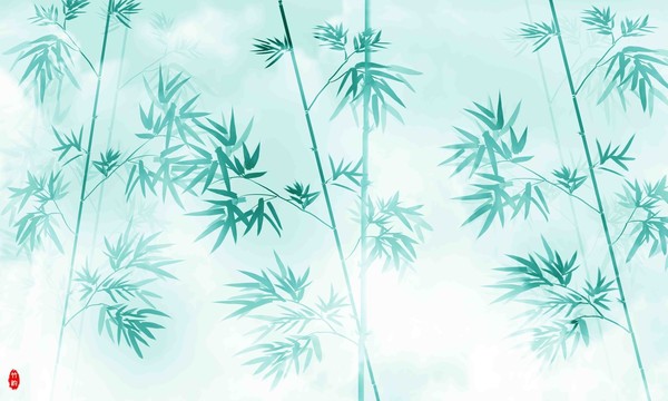國畫竹子插畫