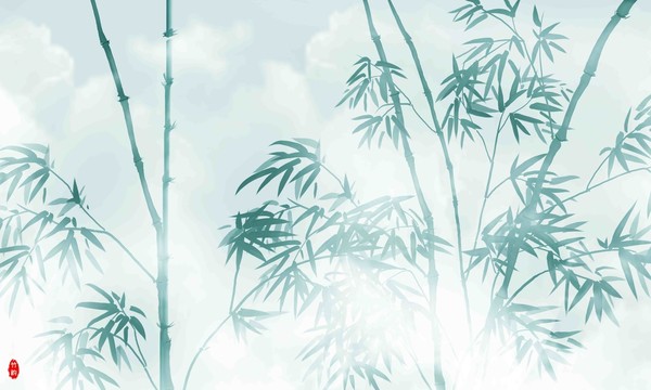 寫意竹子竹影