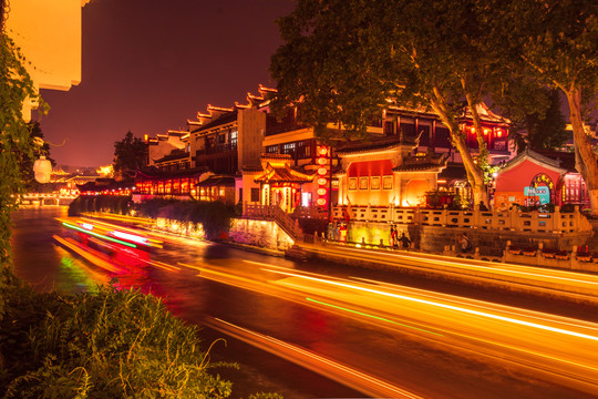 南京夫子庙旅游秦淮河古建筑