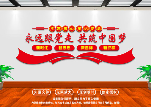 永遠(yuǎn)跟黨走文化墻