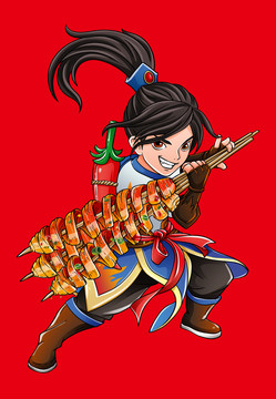 烤面筋插畫