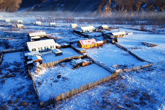 大兴安岭林区冬季山里人家