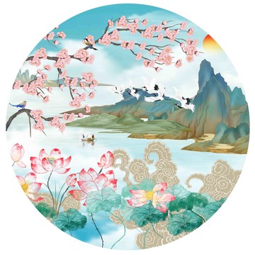 新潮梅花壁畫