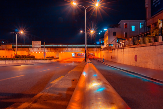 城市夜景街景灯光车流光线