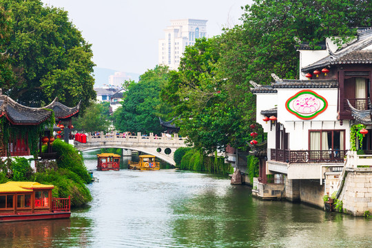 南京夫子庙秦淮河景点古建筑