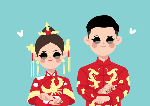 可愛卡通情侶頭像