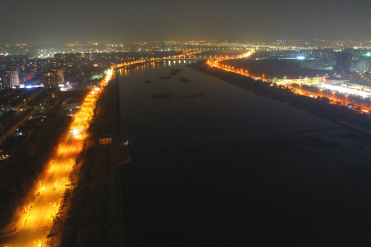 青岛城阳白沙河夜景