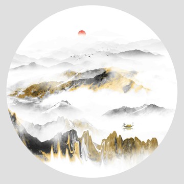 抽象山水装饰画