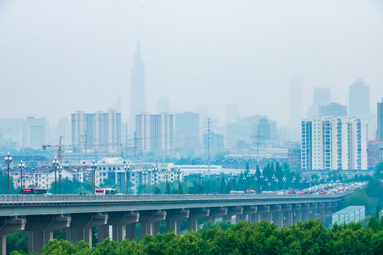 城市滨海建筑群南京长江