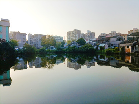 鱼塘早晨风景