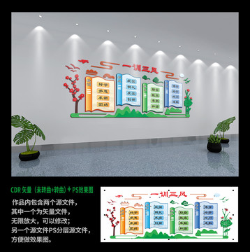 一訓(xùn)三風(fēng)文化墻
