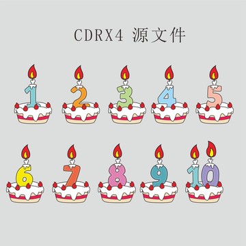 可爱生日岁数蛋糕插图