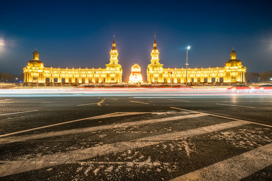 哈尔滨音乐广场夜景