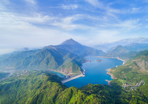 紫坪铺水库全景图