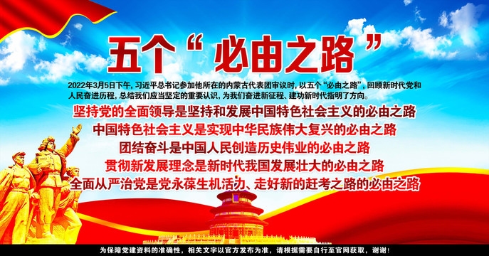 五個(gè)必由之路宣傳欄