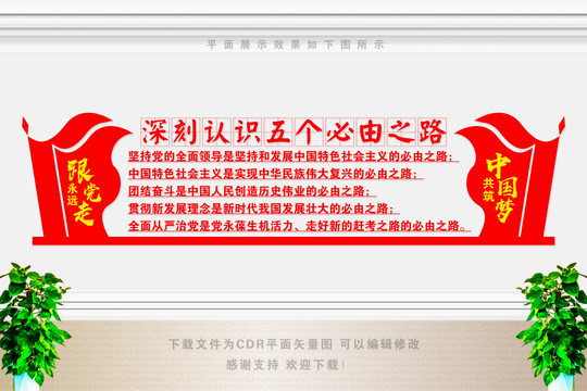 5個(gè)必由之路文化墻