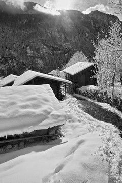 雪景与山景