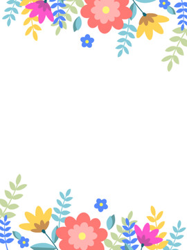 小清新花團邊框廣告背景