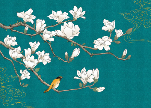 玉蘭花鳥