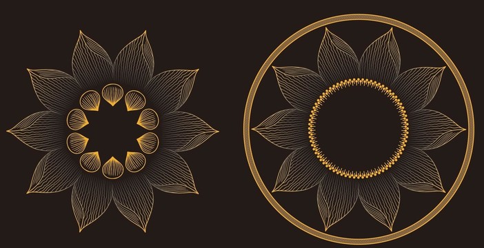 中國(guó)傳統(tǒng)花紋蓮花花紋矢量