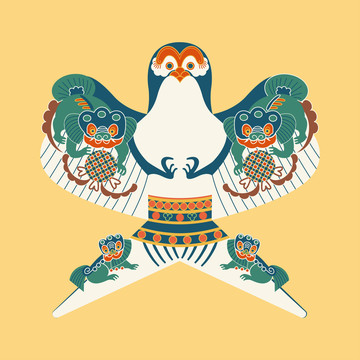 古典燕形紙鳶素材