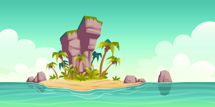 椰子树岛屿插图