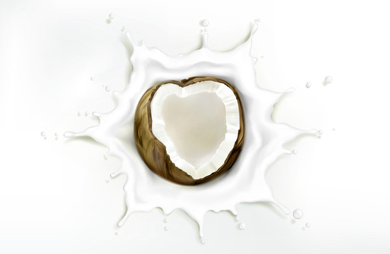 椰子溅岀牛奶感水花插图