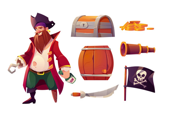 海盗航海图案元素