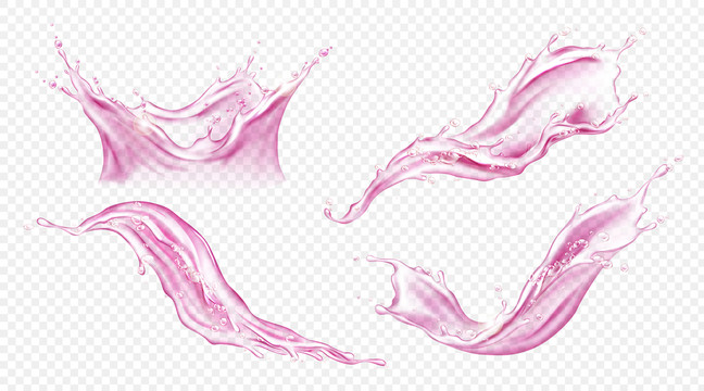 粉红色水花元素