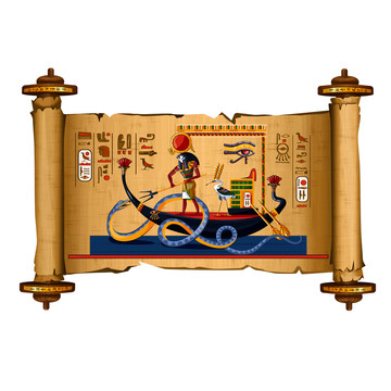 古代老舊卷軸 埃及古文明插圖
