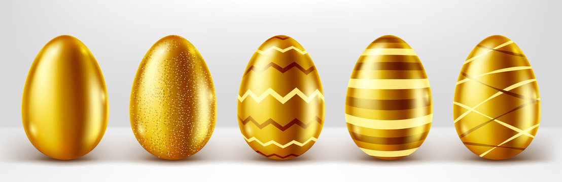 复活节金色彩蛋插图
