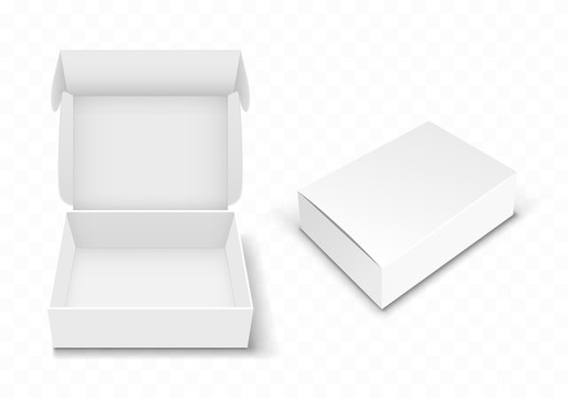 白色外送纸盒元素