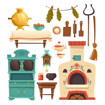 复古欧式厨房用具插图