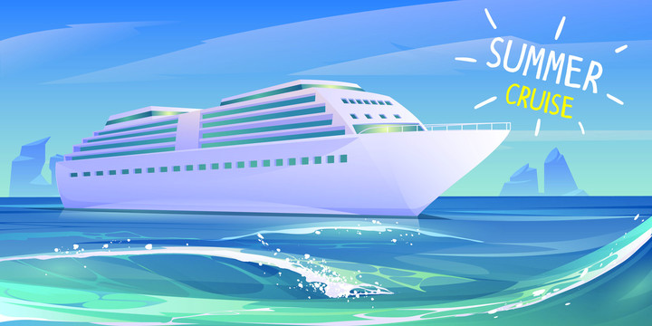 蓝绿色夏季海洋游艇插图