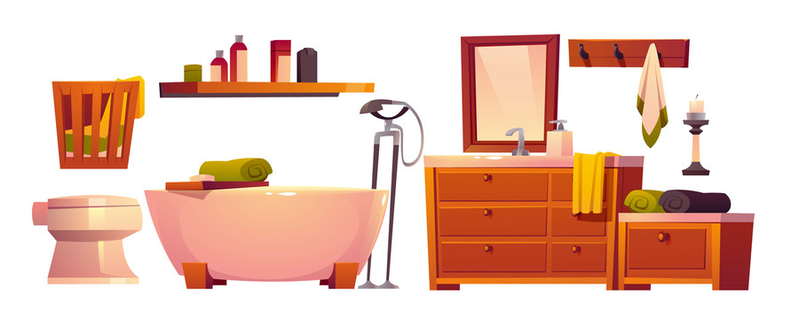 温馨木质浴室设备元素